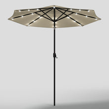 Load image into Gallery viewer, Beige 3m Patio Garden Parasol Sun Umbrella Sunshade Canopy With Solar LED Lights Parasols & Rain Umbrellas Living and Home