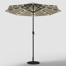 Load image into Gallery viewer, Beige 3m Patio Garden Parasol Sun Umbrella Sunshade Canopy With Solar LED Lights Parasols & Rain Umbrellas Living and Home