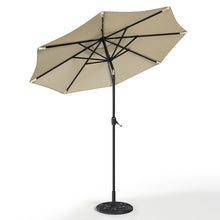 Load image into Gallery viewer, Beige 3m Patio Garden Parasol Sun Umbrella Sunshade Canopy With Solar LED Lights Parasols & Rain Umbrellas Living and Home