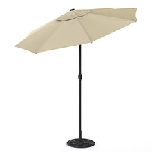 Load image into Gallery viewer, Beige 3m Patio Garden Parasol Sun Umbrella Sunshade Canopy With Solar LED Lights Parasols & Rain Umbrellas Living and Home