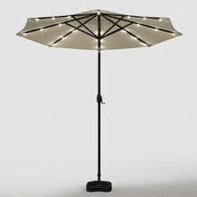 Load image into Gallery viewer, Beige 3m Patio Garden Parasol Sun Umbrella Sunshade Canopy With Solar LED Lights Parasols & Rain Umbrellas Living and Home