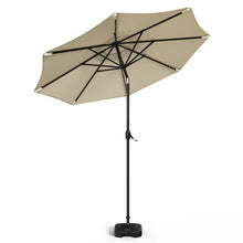 Load image into Gallery viewer, Beige 3m Patio Garden Parasol Sun Umbrella Sunshade Canopy With Solar LED Lights Parasols & Rain Umbrellas Living and Home