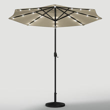 Load image into Gallery viewer, Beige 3m Patio Garden Parasol Sun Umbrella Sunshade Canopy With Solar LED Lights Parasols & Rain Umbrellas Living and Home