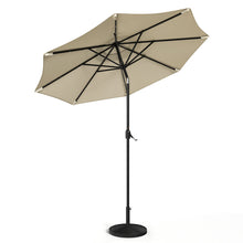 Load image into Gallery viewer, Beige 3m Patio Garden Parasol Sun Umbrella Sunshade Canopy With Solar LED Lights Parasols & Rain Umbrellas Living and Home