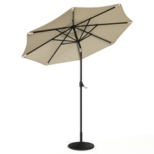 Load image into Gallery viewer, Beige 3m Patio Garden Parasol Sun Umbrella Sunshade Canopy With Solar LED Lights Parasols & Rain Umbrellas Living and Home