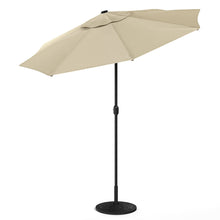 Load image into Gallery viewer, Beige 3m Patio Garden Parasol Sun Umbrella Sunshade Canopy With Solar LED Lights Parasols & Rain Umbrellas Living and Home