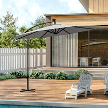 Load image into Gallery viewer, Outdoor 32 LED Lighted Patio Umbrella with Crank Lift System with Base
