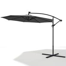 Load image into Gallery viewer, Outdoor 32 LED Lighted Patio Umbrella with Crank Lift System with Base