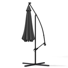 Load image into Gallery viewer, Outdoor 32 LED Lighted Patio Umbrella with Crank Lift System with Base