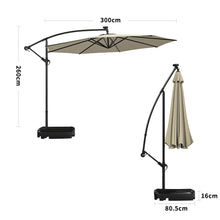 Load image into Gallery viewer, Outdoor 32 LED Lighted Patio Umbrella with Crank Lift System with Base