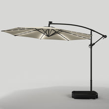 Load image into Gallery viewer, Outdoor 32 LED Lighted Patio Umbrella with Crank Lift System with Base