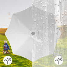 Load image into Gallery viewer, Light Grey 3M Lighted Market Sunbrella Umbrella with Solar Strip LED Lights Living and Home