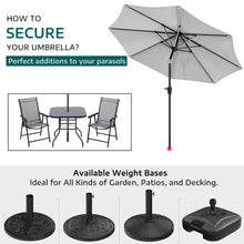 Load image into Gallery viewer, Light Grey 3M Lighted Market Sunbrella Umbrella with Solar Strip LED Lights Living and Home