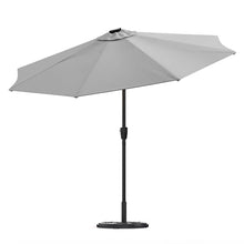 Load image into Gallery viewer, Light Grey 3M Lighted Market Sunbrella Umbrella with Solar Strip LED Lights Parasols & Rain Umbrellas Living and Home