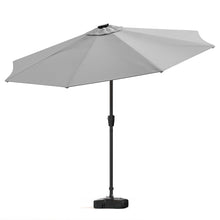 Load image into Gallery viewer, Light Grey 3M Lighted Market Sunbrella Umbrella with Solar Strip LED Lights Parasols & Rain Umbrellas Living and Home