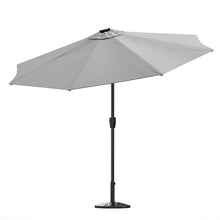 Load image into Gallery viewer, Light Grey 3M Lighted Market Sunbrella Umbrella with Solar Strip LED Lights Parasols & Rain Umbrellas Living and Home