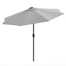 Load image into Gallery viewer, Light Grey 3M Lighted Market Sunbrella Umbrella with Solar Strip LED Lights Parasols & Rain Umbrellas Living and Home