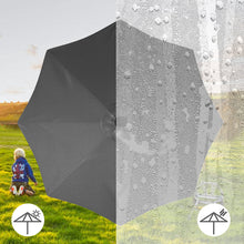Load image into Gallery viewer, Black 3M Lighted Market Sunbrella Umbrella with Solar Strip LED Lights Parasols & Rain Umbrellas Living and Home