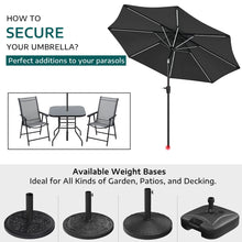 Load image into Gallery viewer, Black 3M Lighted Market Sunbrella Umbrella with Solar Strip LED Lights Parasols & Rain Umbrellas Living and Home