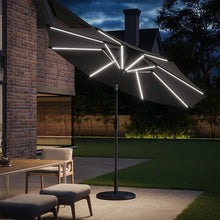 Load image into Gallery viewer, Dark Grey 3M Lighted Market Sunbrella Umbrella with Solar Strip LED Lights Parasols Living and Home