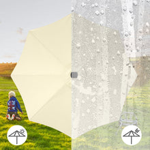 Load image into Gallery viewer, Beige 3M Lighted Market Sunbrella Umbrella with Solar Strip LED Lights Parasols & Rain Umbrellas Living and Home