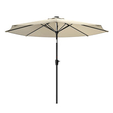 Load image into Gallery viewer, Beige 3M Lighted Market Sunbrella Umbrella with Solar Strip LED Lights Parasols & Rain Umbrellas Living and Home