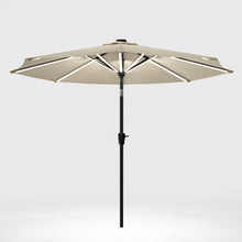 Load image into Gallery viewer, Beige 3M Lighted Market Sunbrella Umbrella with Solar Strip LED Lights Parasols & Rain Umbrellas Living and Home