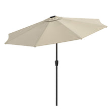 Load image into Gallery viewer, Beige 3M Lighted Market Sunbrella Umbrella with Solar Strip LED Lights Parasols & Rain Umbrellas Living and Home