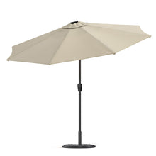 Load image into Gallery viewer, Beige 3M Lighted Market Sunbrella Umbrella with Solar Strip LED Lights Parasols & Rain Umbrellas Living and Home