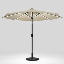 Load image into Gallery viewer, Beige 3M Lighted Market Sunbrella Umbrella with Solar Strip LED Lights Parasols & Rain Umbrellas Living and Home
