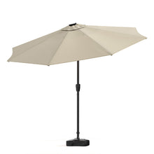 Load image into Gallery viewer, Beige 3M Lighted Market Sunbrella Umbrella with Solar Strip LED Lights Parasols & Rain Umbrellas Living and Home