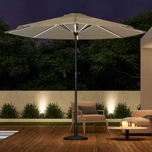 Load image into Gallery viewer, Beige 3M Lighted Market Sunbrella Umbrella with Solar Strip LED Lights Parasols & Rain Umbrellas Living and Home