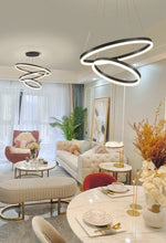 Load image into Gallery viewer, Modern 3 Ring Aluminum Round Hanging LED Pendant Light Chandeliers Living and Home