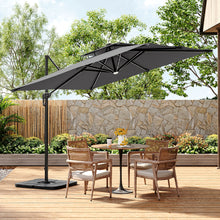 Load image into Gallery viewer, Outdoor Large 3M LED Cantilever Parasol with HDPE Square Base