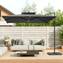 Load image into Gallery viewer, Outdoor Large 3M LED Cantilever Parasol with HDPE Square Base