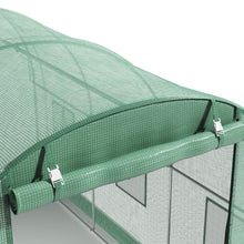 Load image into Gallery viewer, Green Outdoor Walk-in Tunnel Greenhouse with Steel Frame Greenhouses Living and Home