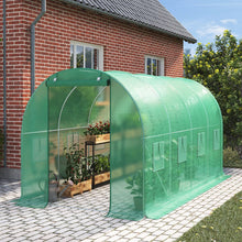 Load image into Gallery viewer, Green Outdoor Walk-in Tunnel Greenhouse with Steel Frame Greenhouses Living and Home 4x3x2M