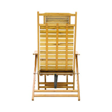 Load image into Gallery viewer, Foldable Bamboo Recliner Lounge Chair with Retractable Footrest Sun Loungers Living and Home