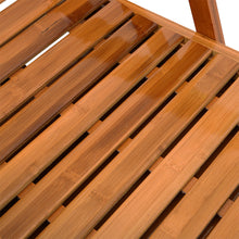 Load image into Gallery viewer, Bamboo Foldable Recliner Lounge Chair with Retractable Footrest