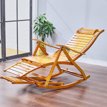 Load image into Gallery viewer, Bamboo Rocking Chair Foldable Recliner Sun Loungers Living and Home