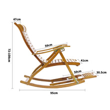 Load image into Gallery viewer, Bamboo Rocking Chair Foldable Recliner