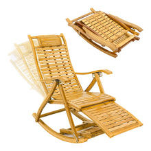 Load image into Gallery viewer, Bamboo Rocking Chair Foldable Recliner Sun Loungers Living and Home