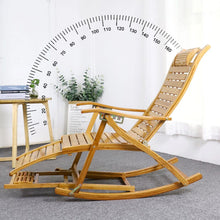 Load image into Gallery viewer, Bamboo Rocking Chair Foldable Recliner Sun Loungers Living and Home