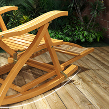 Load image into Gallery viewer, Bamboo Rocking Chair Foldable Recliner