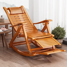 Load image into Gallery viewer, Bamboo Rocking Chair Foldable Recliner Sun Loungers Living and Home Brown