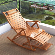 Load image into Gallery viewer, Bamboo Rocking Chair Foldable Recliner Sun Loungers Living and Home