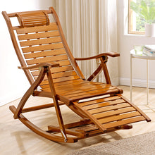Load image into Gallery viewer, Bamboo Rocking Chair Foldable Recliner