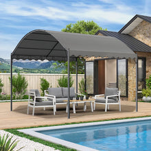 Load image into Gallery viewer, 300cm Wide Outdoor Metal Arched Pergola with Shade Dark Grey Canopies & Gazebos Living and Home