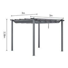 Load image into Gallery viewer, 300cm Wide Aluminum Pergola for Patio Deck Outdoor Horizontal Pulling Square Pergolar Canopies & Gazebos Living and Home