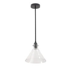Load image into Gallery viewer, Matte Black 1-Light Pendant with Clear Glass Lampshade Pendant Lights Living and Home